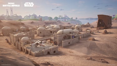 This is what the new Galactic Battle map looks like. It is the new Fortnite season centered on Star Wars