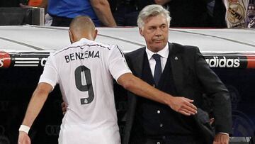 Benzema y Ancelotti.