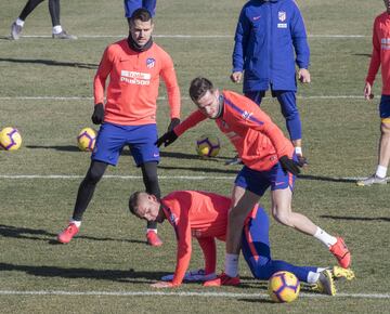 Saúl durante el entrenamiento. 
 