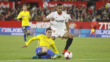 El delantero colombiano Luis Fernando Muriel en el partido entre Sevilla y Cádiz por Copa del Rey