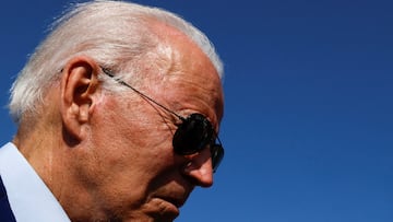 U.S. President Joe Biden speaks to the media as he arrives at Joint Base Andrews, Maryland, U.S. July 20, 2022. REUTERS/Jonathan Ernst