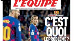 Portada del diario franc&eacute;s L&#039;Equipe del d&iacute;a 13 de noviembre de 2019.