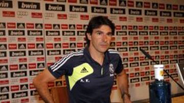 El segundo entrenador del Real Madrid, Aitor Karanka, en rueda de prensa.