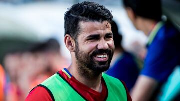 Diego Costa sonr&iacute;e en un partido como jugador del Atl&eacute;tico de Madrid.