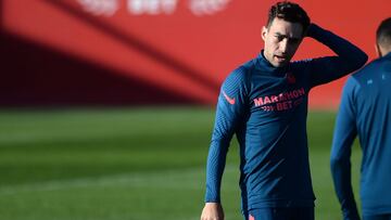 Munir, en un entrenamiento con el Sevilla. 