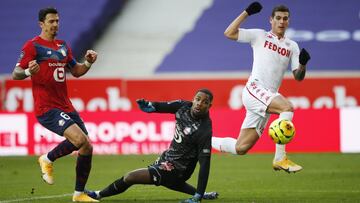 Soccer Football - Ligue 1 - Lille v AS Monaco - Stade Pierre-Mauroy, Lille, France - December 6, 2020 AS Monaco&#039;s Pietro Pellegri scores their first goal REUTERS/Pascal Rossignol