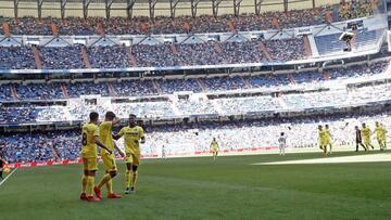 Jugadores del Villarreal en el Bernabéu.