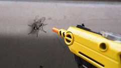 Pistola de sal para matar moscas y mosquitos inventada por un surfista.