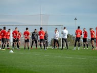 Entrenamiento del Sporting en Mareo.