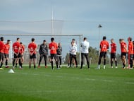 Entrenamiento del Sporting.