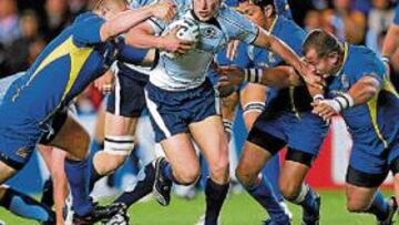 <b>PALIZA ESCOCESA. </b>El XV del cardo posó cuatro ensayos y el bonus le acerca a cuartos de final.