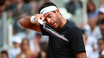 Del Potro abandona ante Goffin en el Masters 1000 ATP Roma