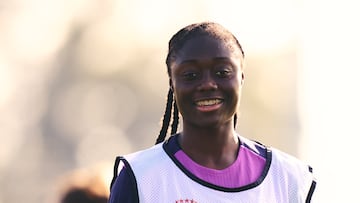 Aïcha, durante un entrenamiento del Barcelona esta temporada.