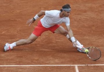 Rafa Nadal en su partido contra Fabio Fognini.
