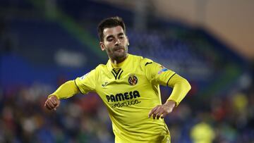 Manuel Trigueros of Villarreal celebrates a goal during the spanish league, La Liga Santander, football match played between Getafe CF and Villarreal CF at Coliseum Alfonso Perez stadium on April 16, 2022, in Getafe, Madrid, Spain.
 AFP7 
 16/04/2022 ONLY