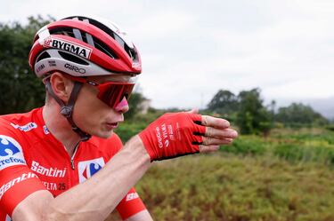El líder de la general, el ciclista danés Jonas Vingegaard, del equipo Team Visma-Lease a Bike.