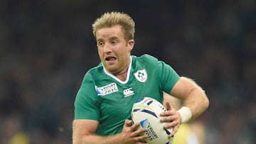 Luke Fitzgerald in action for Ireland at the 2015 World Cup. 