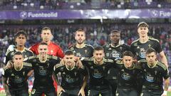 Formación inicial del Celta para enfrentarse al Valladolid en el estadio José Zorrilla.