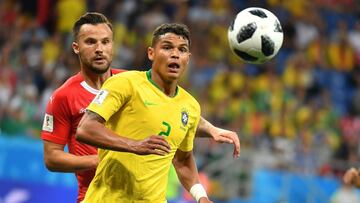 Thiago Silva con Brasil. 