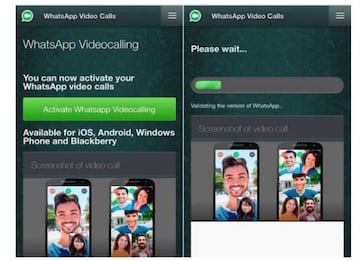 Cuando las videollamadas de WhatsApp no estaban aun implementadas, los intentos de Phishig las usaban de reclamo