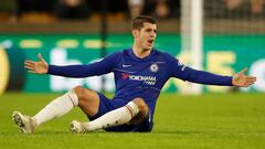 Soccer Football - Premier League - Wolverhampton Wanderers v Chelsea - Molineux Stadium, Wolverhampton, Britain - December 5, 2018  Chelsea&#039;s Alvaro Morata reacts  Action Images via Reuters/Andrew Boyers  EDITORIAL USE ONLY. No use with unauthorized 