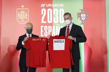 El presidente de la Rep¨²blica de Portugal, Marcelo Rebelo de Sousa y S.M el rey Felipe VI.