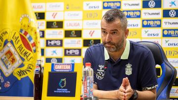 Diego Martínez, entrenador de Las Palmas, en conferencia de prensa.