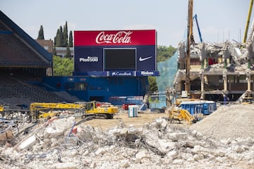 Así avanzan las obras de demolición del estadio Vicente Calderón. 