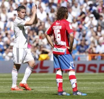 El colombiano volvió tras dos meses alejado de los terrenos de juego tras su lesión el 4 de febrero ante el Sevilla.