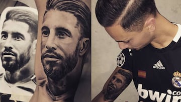 Sergio Ramos alucina con el tatuaje de un fan. Foto: Instagram
