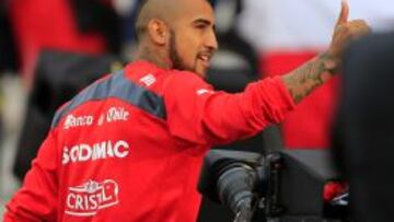 Arturo Vidal se integró de inmediato a los entrenamientos de la selección chilena.