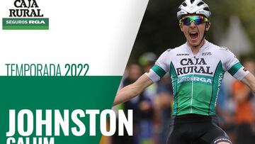 Cartel con el que el equipo Caja Rural - Seguros RGA ha anunciado el fichaje de Calum Johnston.