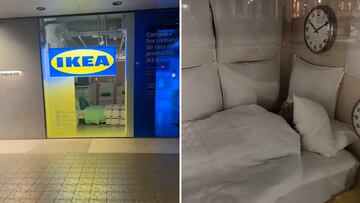 Encuentran a un hombre dentro de un Ikea cerrado durmiendo frente al escaparate