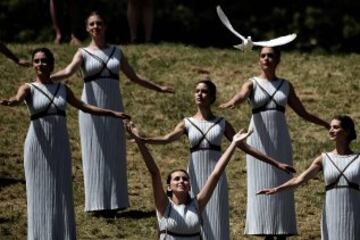 El perfecto ensayo del encendido de la llama olímpica