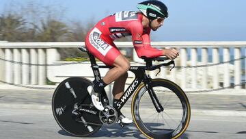 Peter Sagan rueda durante la contrarreloj en la &uacute;ltima etapa de la Tirreno-Adri&aacute;tico.