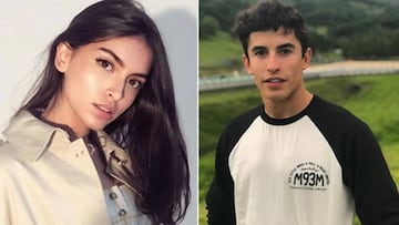 Im&aacute;genes de la modelo Luc&iacute;a Rivera en un posado y del piloto de motociclismo Marc M&aacute;rquez en el campo.