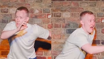 Comediante recrea el festejo en cámara lenta de un gol y se hace viral