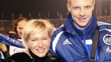 Malafeeva y su esposo, el guardameta Malafeev.