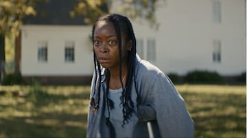 The woman in the yard