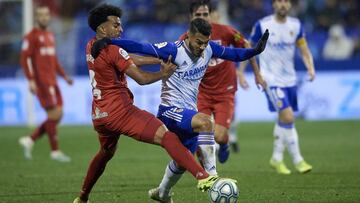 Luis Suarez of Real Zaragoza in action during the Liga Smartbank match between Real Zaragoza and CD Numancia at La Romareda on January 25, 2020 in Zaragoza, Spain. (Photo by Jose Breton/Pics Action/NurPhoto via Getty Images)