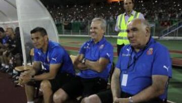 Tena (izq.), con Aguirre a su lado en la pretemporada.