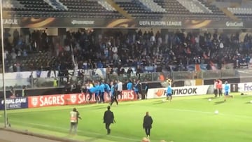 Evra sent off before Europa League clash for kicking own fan