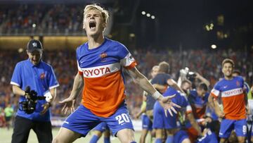 El FC Cincinnati celebra tras noquear al Chicago Fire de la US Open Cup.