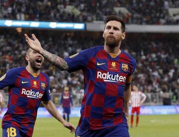 Arm ready for a new watch | Messi scores against Atlético Madrid.