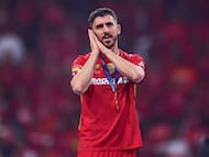 Joao Dias of Toluca during the final second leg match between Tigres UANL and Toluca, as part of the Liga BBVA MX, Torneo Apertura 2025 at Nemesio Diez Stadium, on December 14, 2025 in Toluca, Estado de Mexico, Mexico.