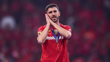 Joao Dias of Toluca during the final second leg match between Tigres UANL and Toluca, as part of the Liga BBVA MX, Torneo Apertura 2025 at Nemesio Diez Stadium, on December 14, 2025 in Toluca, Estado de Mexico, Mexico.