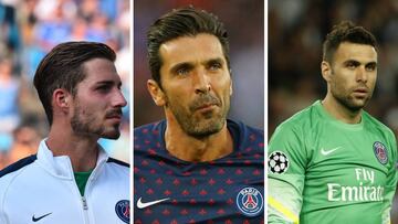 Kevin Trapp, Gianluigi Buffon y Salvatore Sirigu