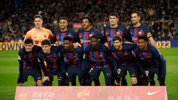 Alineación inicial del Barça ante el Getafe.