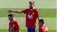 Así se ha entrenado Piqué con España