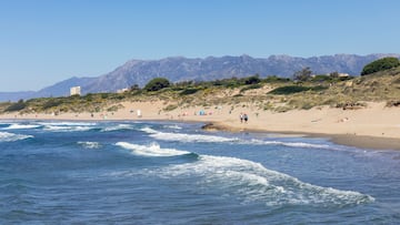 Beach at Dunas de Artola, also known as Dunas de Cabopino. The dunas, or dunes, are designated as a Natural Monument and are protected. At Cabopino, near Marbella, Costa del Sol, Malaga Province, Andalusia, southern Spain. (Photo by: Ken Welsh/Universal Images Group via Getty Images)